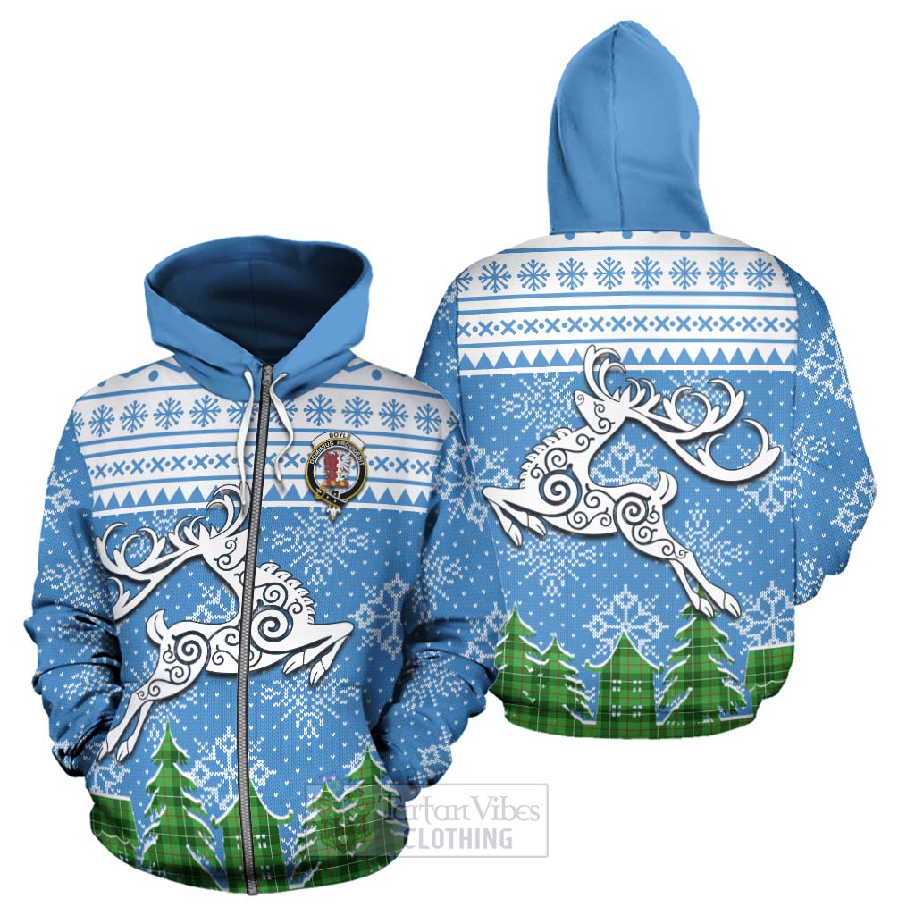 Boyle Clan Christmas Hoodie Celtic Reindeer Style - Tartan Vibes Clothing
