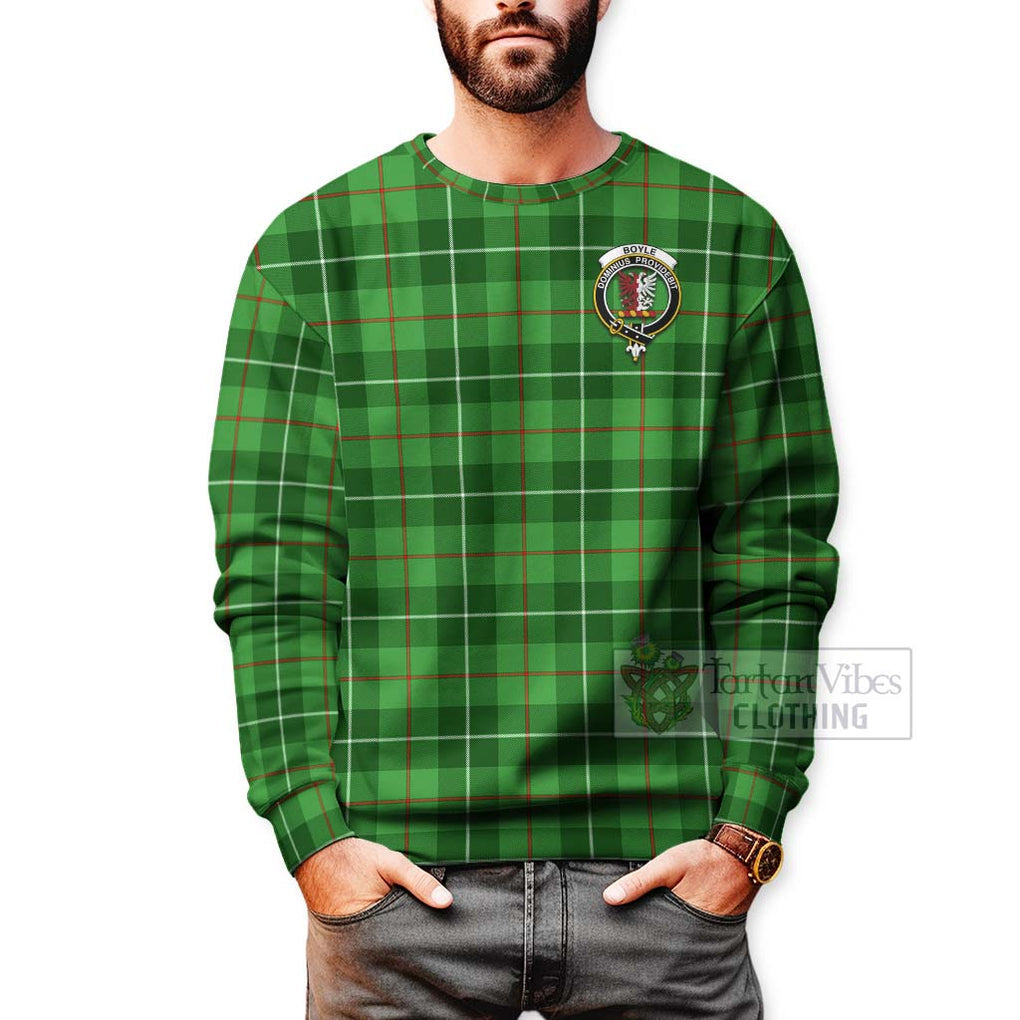 Boyle Tartan Sweatshirt with Family Crest Celtic Skull Style - Tartan Vibes Clothing