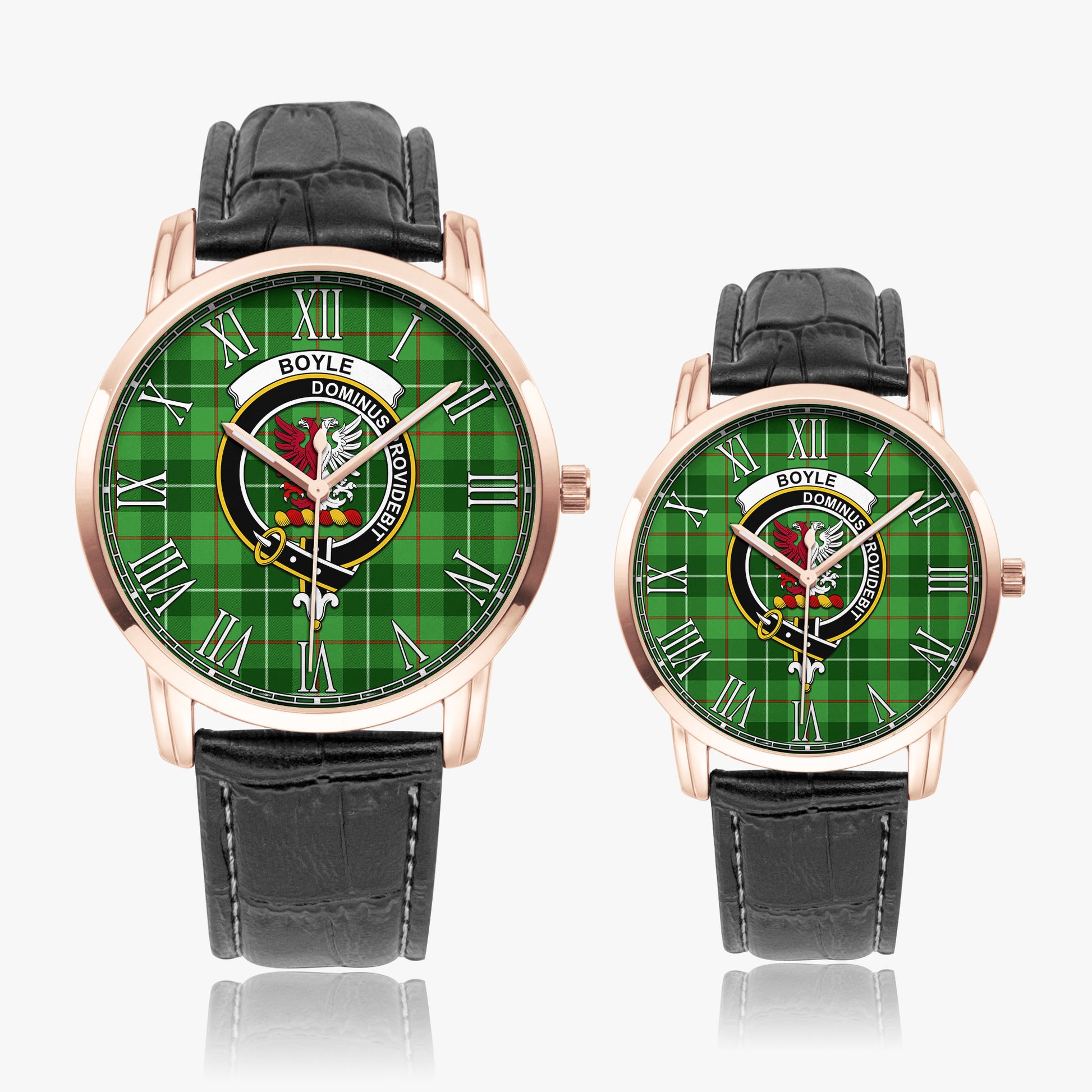 Boyle Tartan Family Crest Leather Strap Quartz Watch - Tartan Vibes Clothing