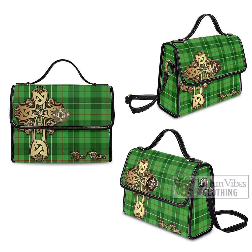 Tartan Vibes Clothing Boyle Tartan Waterproof Canvas Bag Golden Thistle Celtic Cross Style