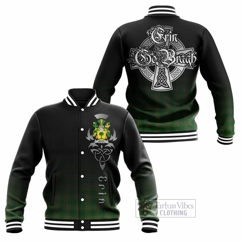 Boyle Irish Clan Baseball Jacket with Coat of Arms Erin Go Bragh Celtic Inspired - Tartan Vibes Clothing