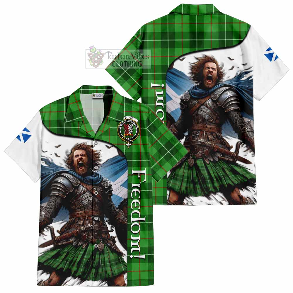 Boyle Crest Tartan Hawaiian Shirt Inspired by the Freedom of Scottish Warrior - Tartan Vibes Clothing