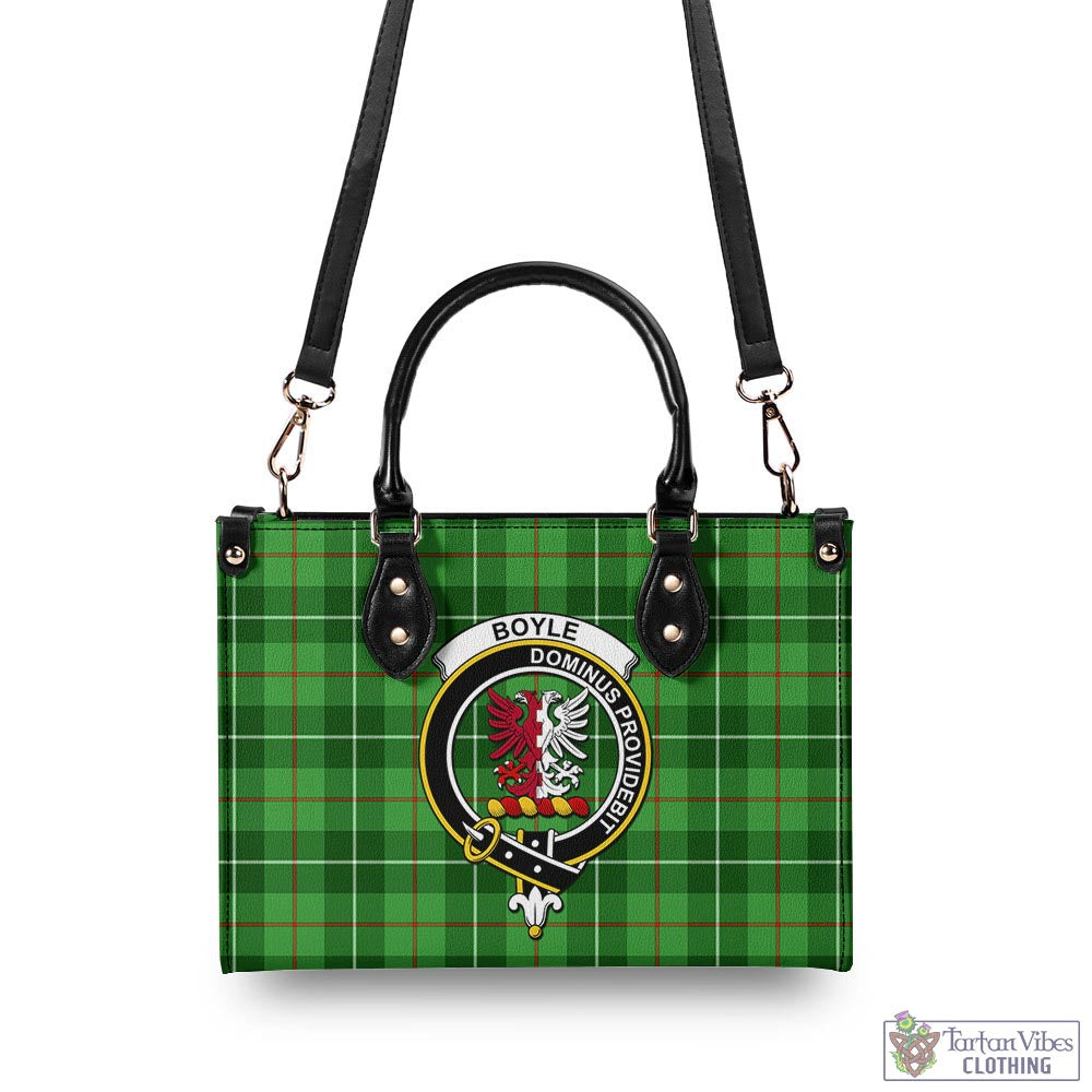 Boyle Tartan Luxury Leather Handbags with Family Crest - Tartan Vibes Clothing
