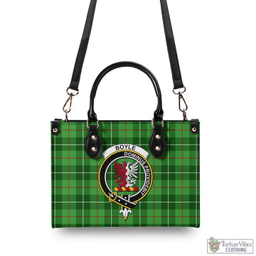 Boyle Tartan Luxury Leather Handbags with Family Crest - Tartan Vibes Clothing