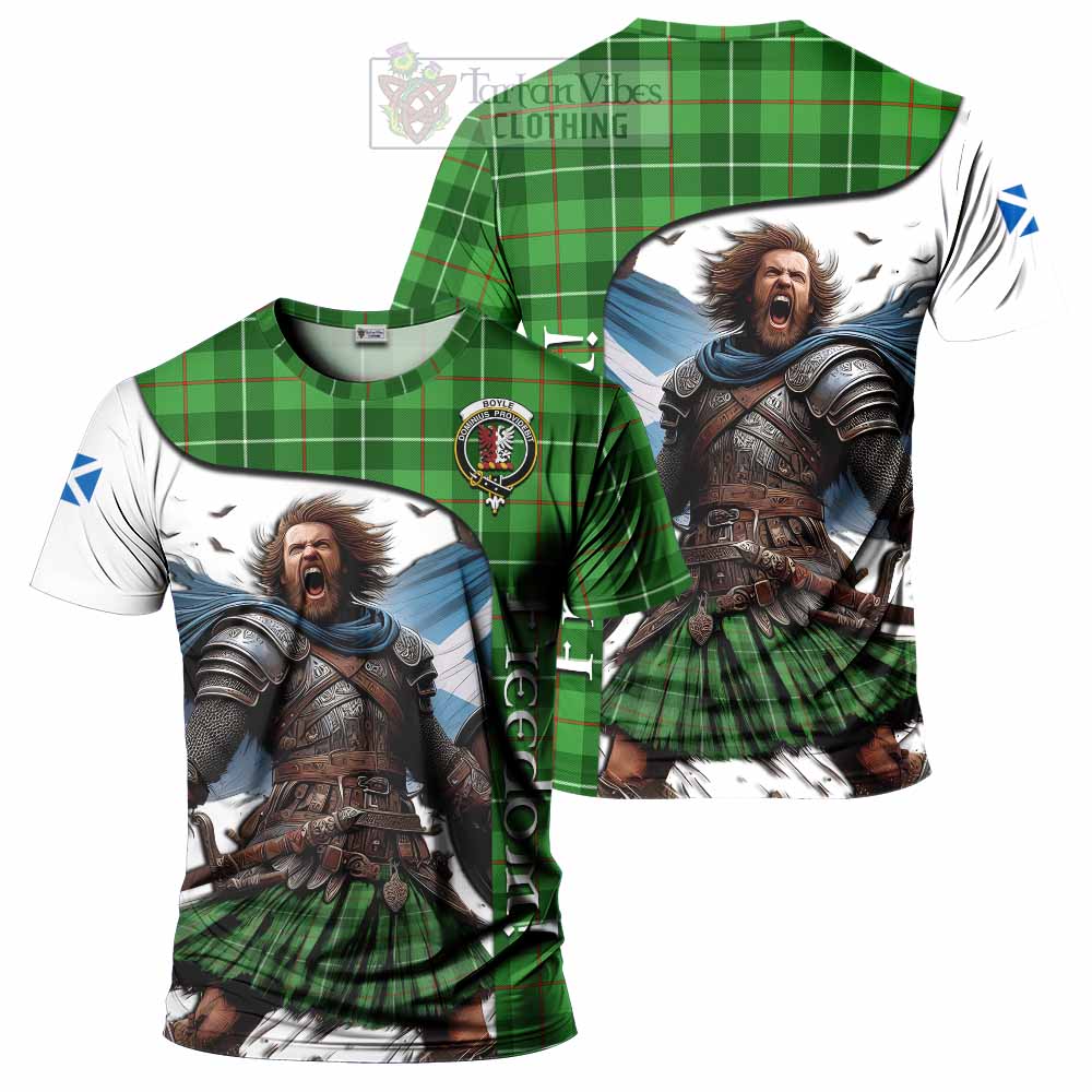 Boyle Crest Tartan T-Shirt Inspired by the Freedom of Scottish Warrior - Tartan Vibes Clothing