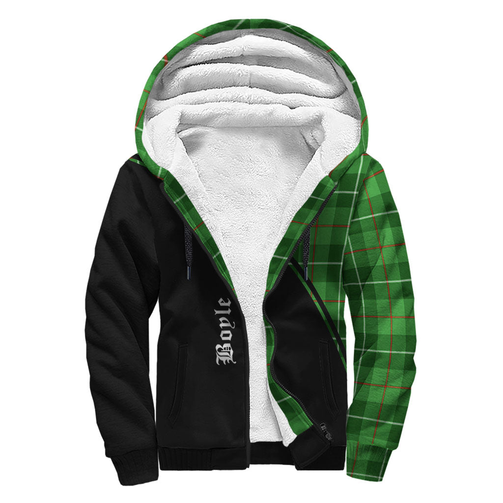 Boyle Tartan Sherpa Hoodie with Family Crest Curve Style - Tartan Vibes Clothing