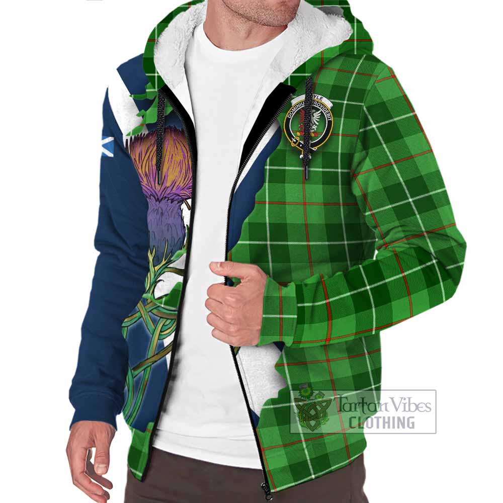 Tartan Vibes Clothing Boyle Tartan Family Crest Sherpa Hoodie Scottish Thistle Celtic Inspired