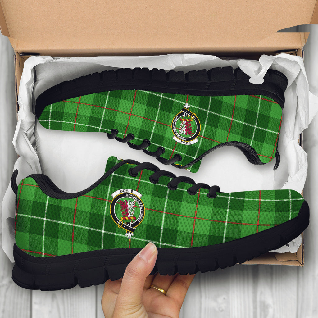 Boyle Tartan Sneakers with Family Crest - Tartan Vibes Clothing