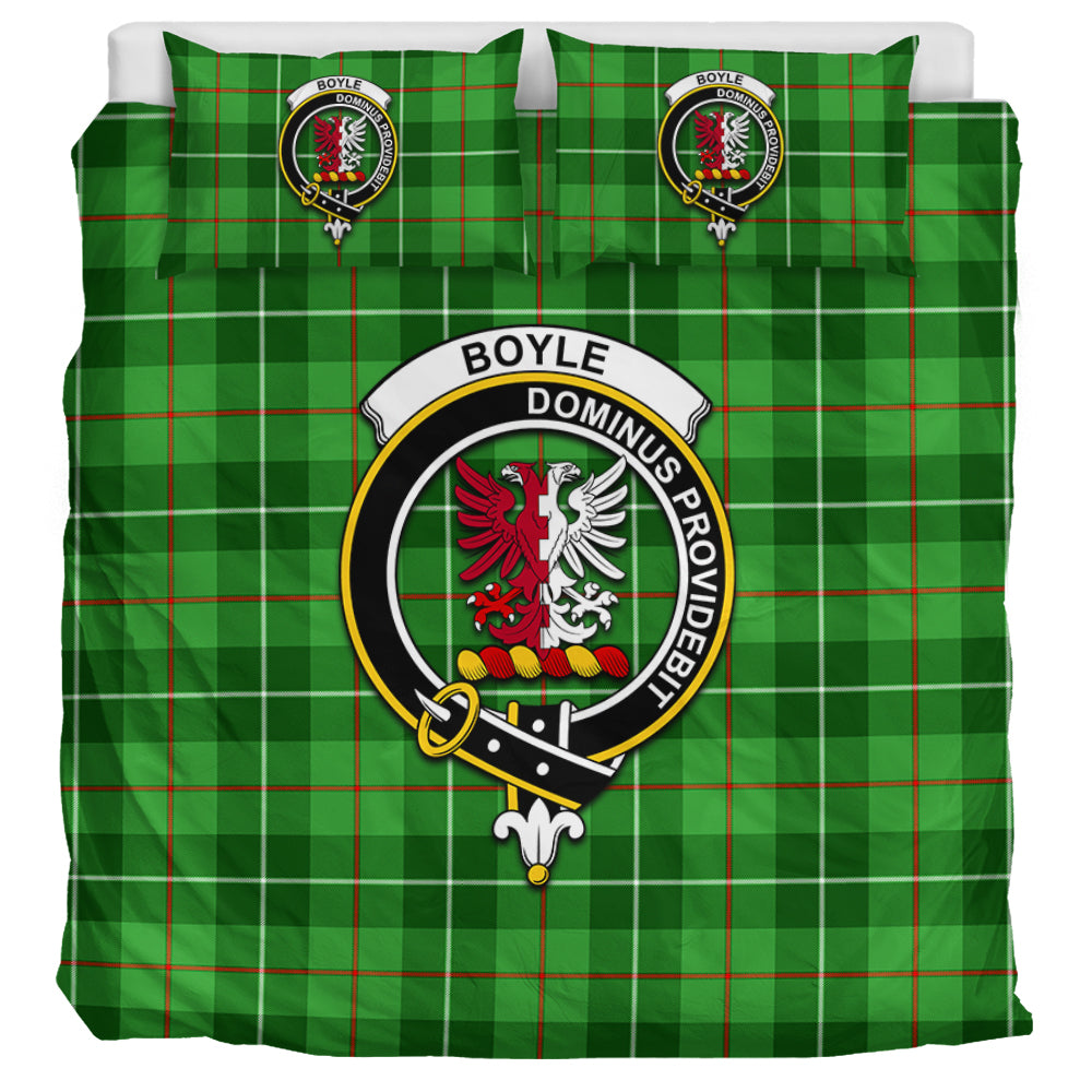 Boyle Tartan Bedding Set with Family Crest UK Bedding Set UK Super King 104*94 inch - Tartan Vibes Clothing