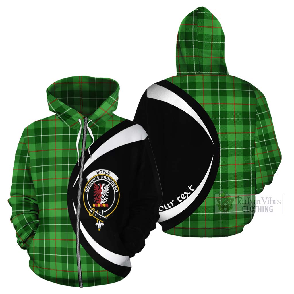 Boyle Tartan Cotton Hoodie with Family Crest Circle Style - Tartan Vibes Clothing