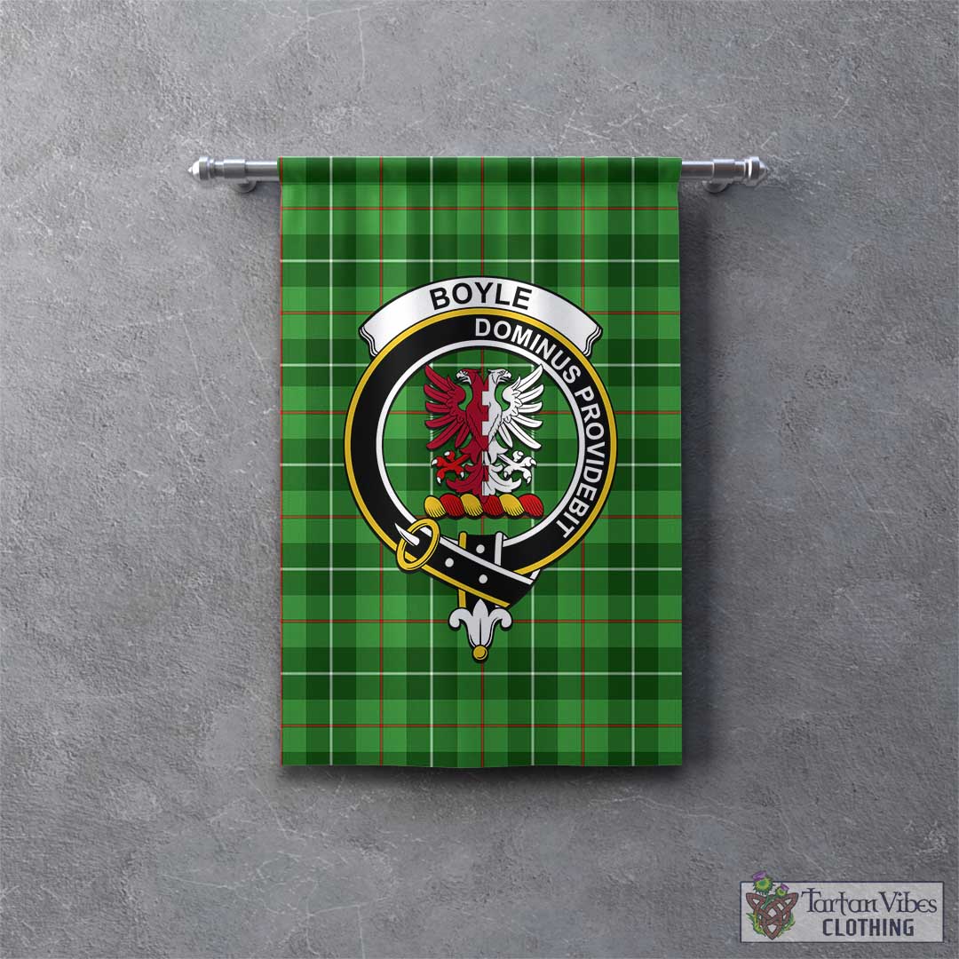 Boyle Tartan Gonfalon, Tartan Banner with Family Crest - Tartan Vibes Clothing