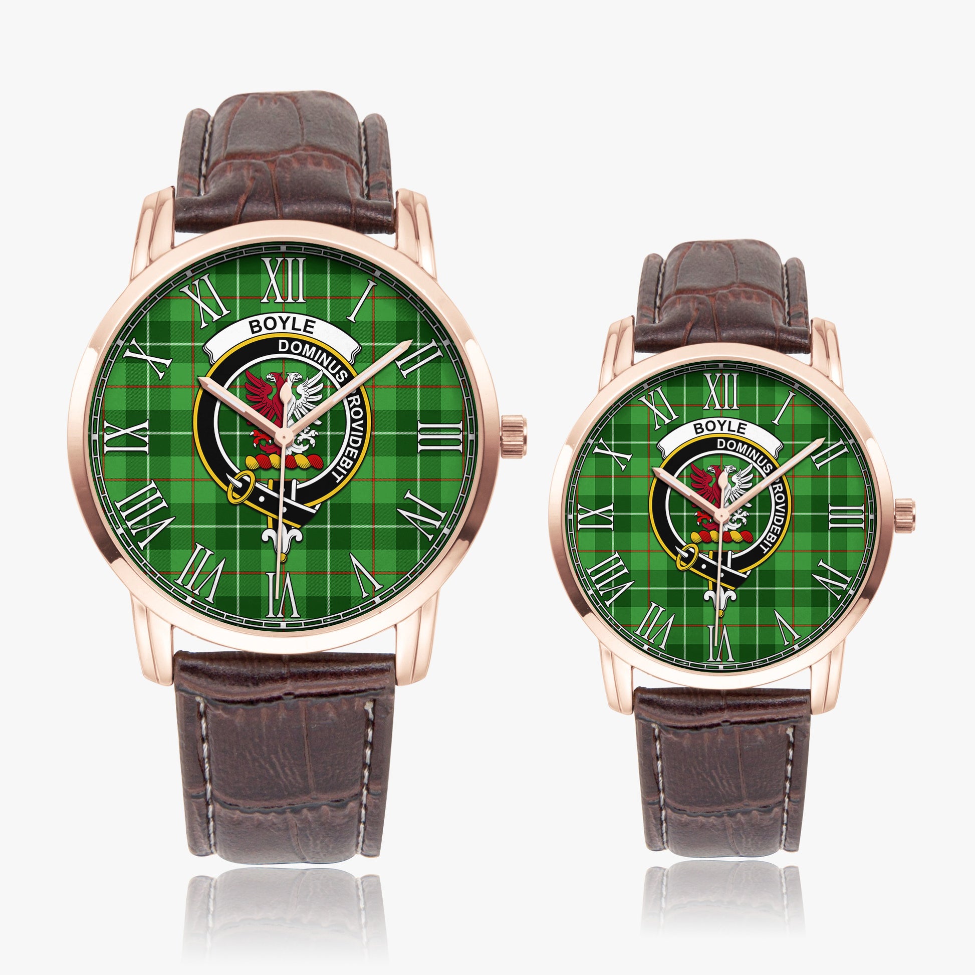 Boyle Tartan Family Crest Leather Strap Quartz Watch - Tartan Vibes Clothing