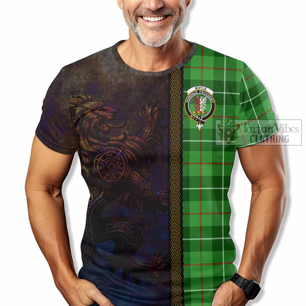 Boyle Tartan Family Crest T-Shirt Alba Gu Brath Be Brave Lion Ancient Style - Tartan Vibes Clothing