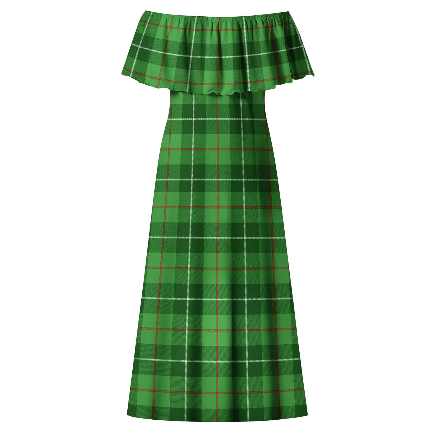 Boyle Tartan Off Shoulder Long Dress - Tartan Vibes Clothing