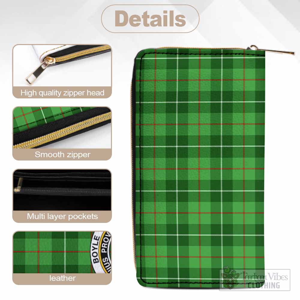 Boyle Tartan Women's Leather Wallet with Family Crest - Tartan Vibes Clothing