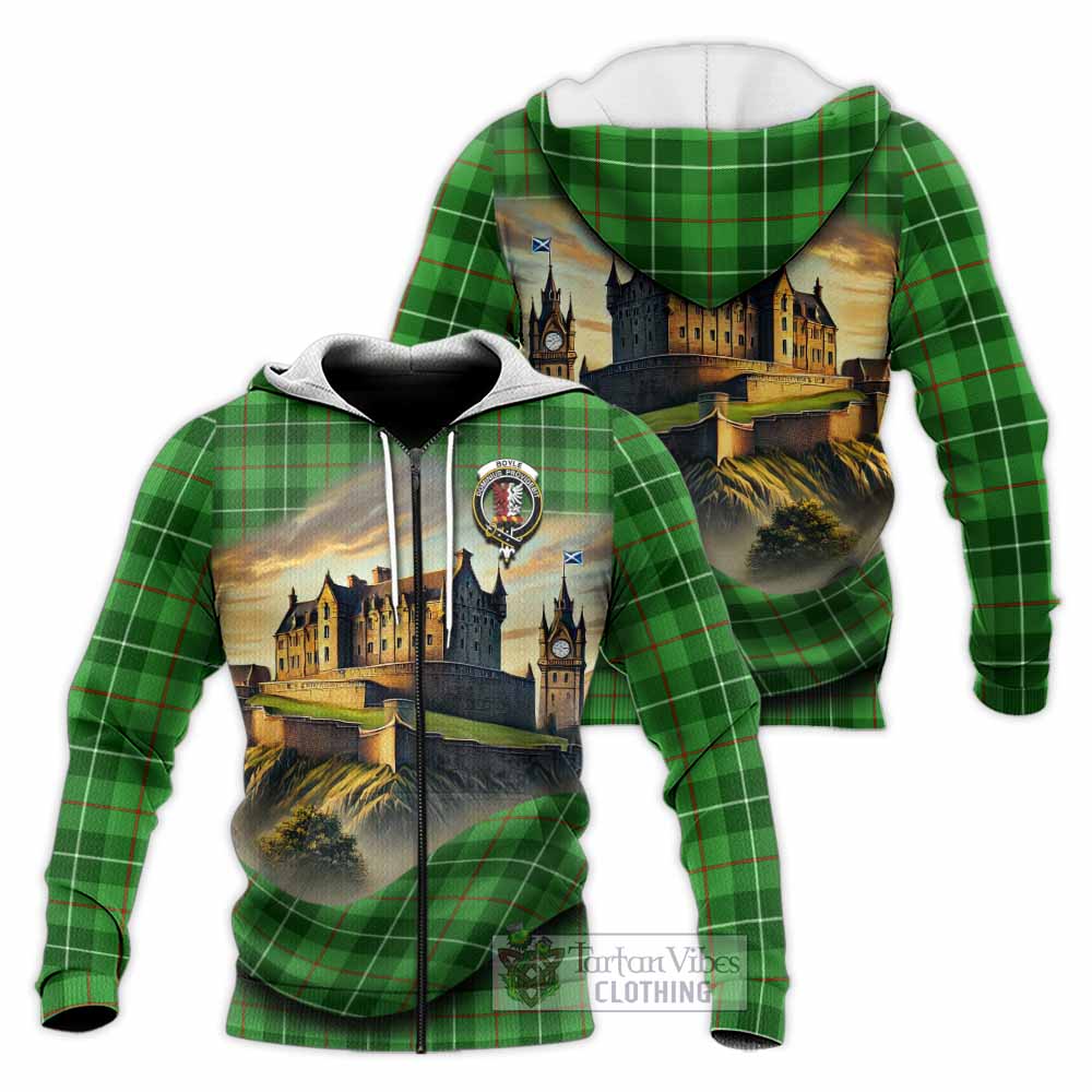 Boyle Tartan Family Crest Knitted Hoodie with Scottish Ancient Castle Style Unisex Knitted Zip Hoodie - Tartan Vibes Clothing