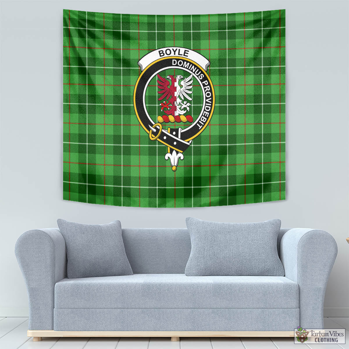 Boyle Tartan Tapestry Wall Hanging and Home Decor for Room with Family Crest - Tartan Vibes Clothing