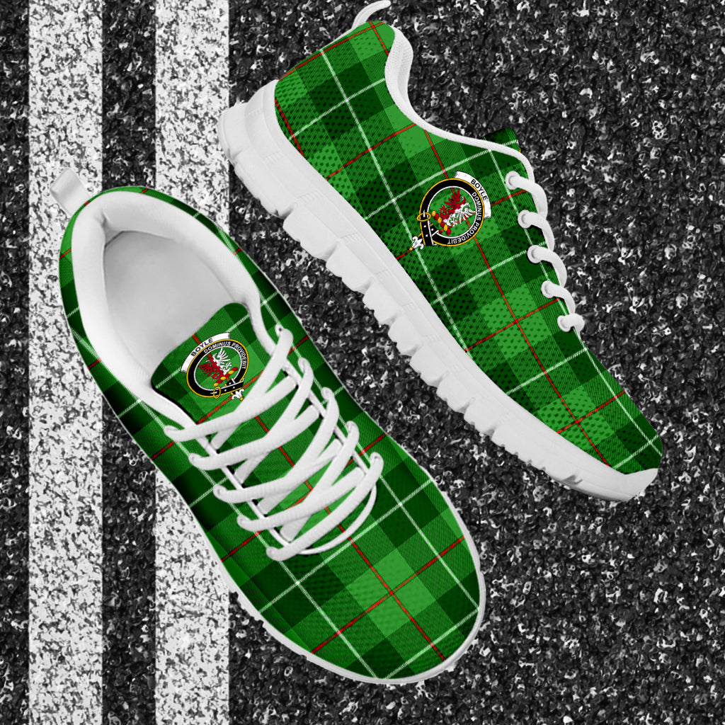 Boyle Tartan Sneakers with Family Crest - Tartan Vibes Clothing