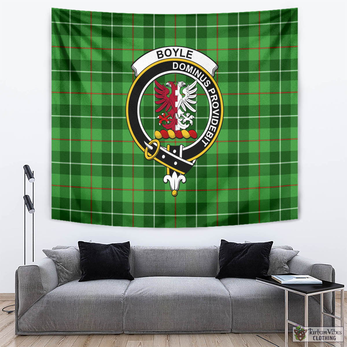 Boyle Tartan Tapestry Wall Hanging and Home Decor for Room with Family Crest - Tartan Vibes Clothing