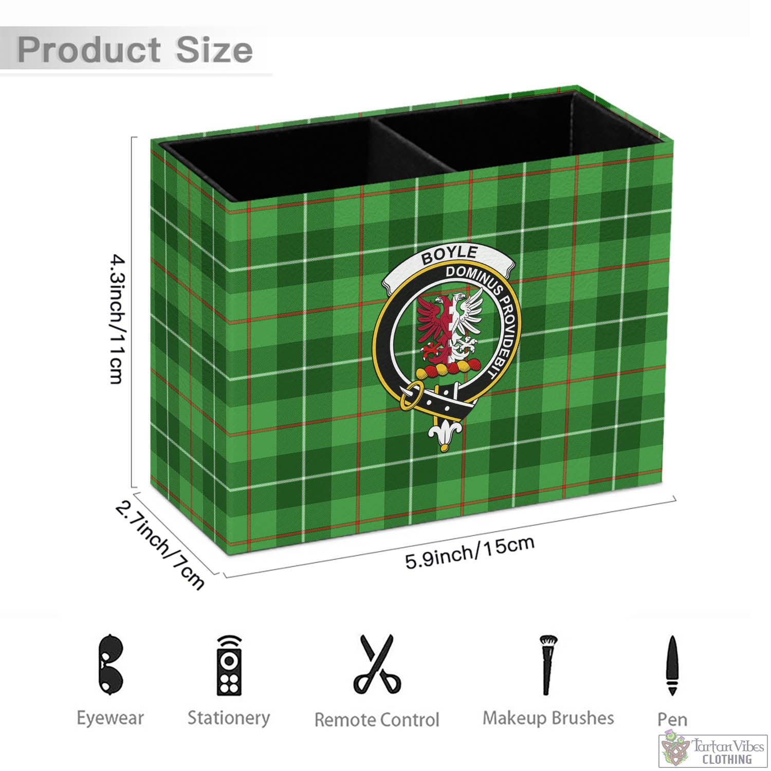 Boyle Tartan Pen Holder with Family Crest - Tartan Vibes Clothing