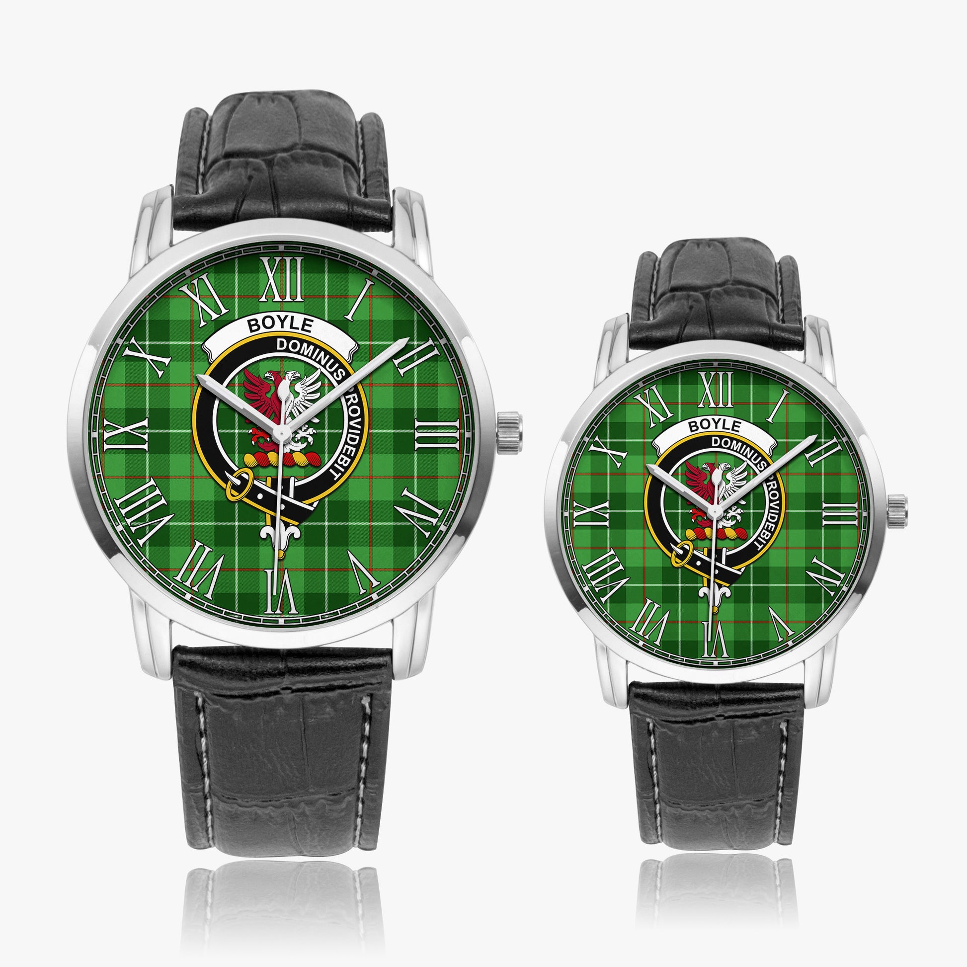 Boyle Tartan Family Crest Leather Strap Quartz Watch - Tartan Vibes Clothing