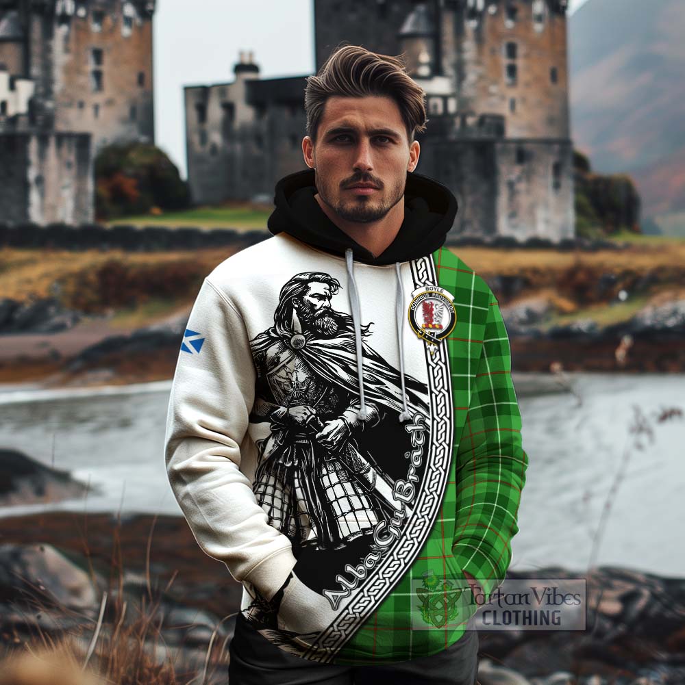 Boyle Tartan Clan Crest Cotton Hoodie with Highlander Warrior Celtic Style - Tartan Vibes Clothing