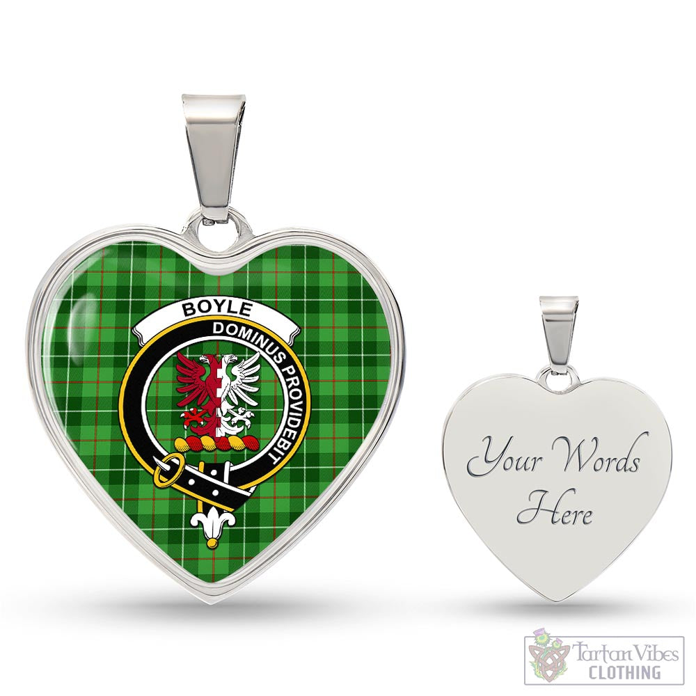 Boyle Tartan Heart Necklace with Family Crest Luxury Necklace (Silver) Yes - Tartan Vibes Clothing