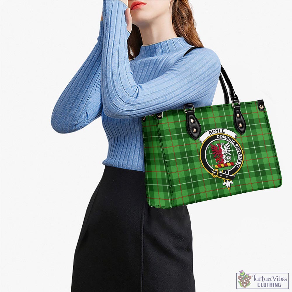 Boyle Tartan Luxury Leather Handbags with Family Crest - Tartan Vibes Clothing