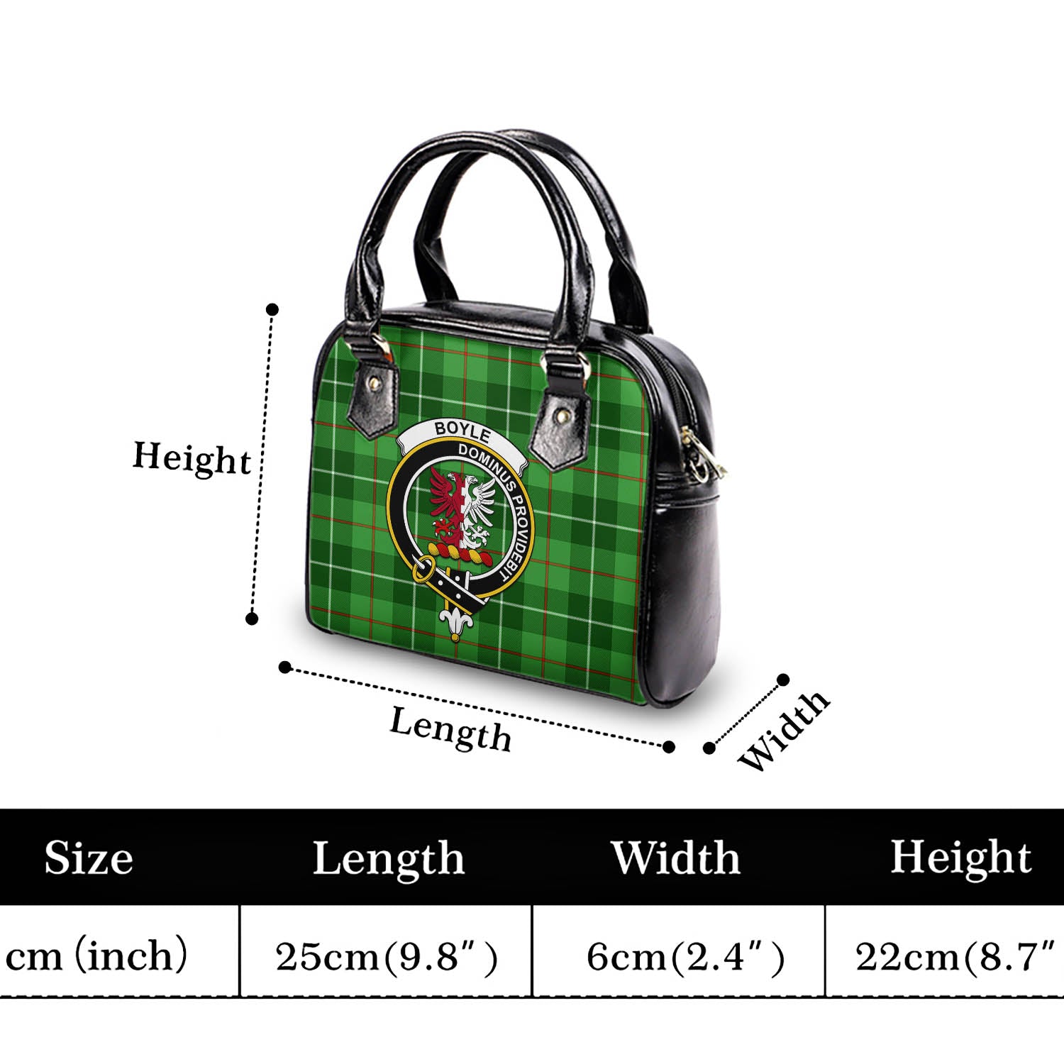 Boyle Tartan Shoulder Handbags with Family Crest - Tartan Vibes Clothing