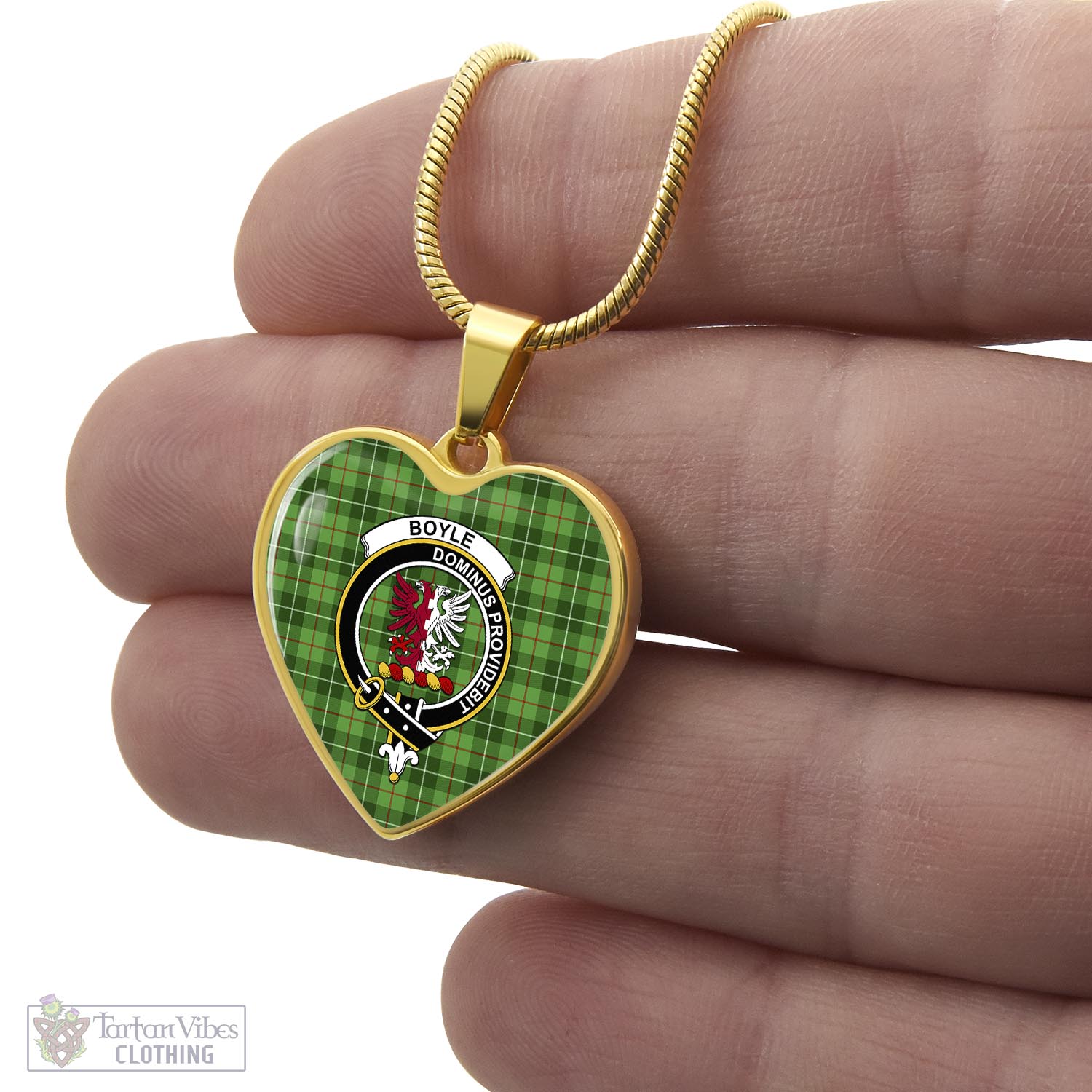Boyle Tartan Heart Necklace with Family Crest - Tartan Vibes Clothing