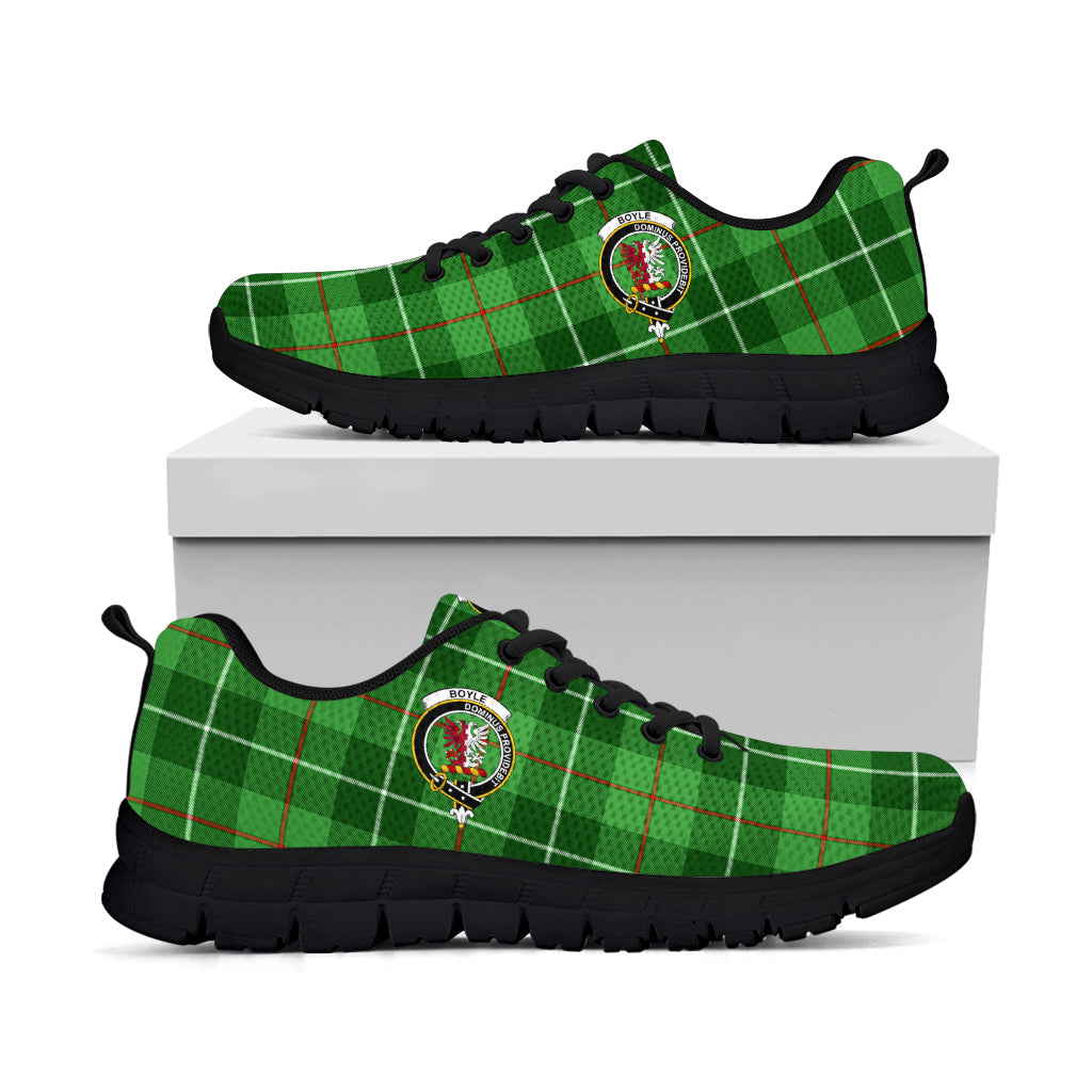 Boyle Tartan Sneakers with Family Crest - Tartan Vibes Clothing