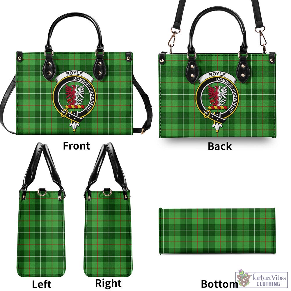 Boyle Tartan Luxury Leather Handbags with Family Crest - Tartan Vibes Clothing