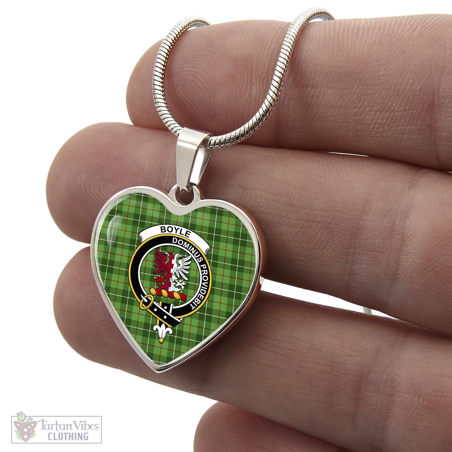 Boyle Tartan Heart Necklace with Family Crest - Tartan Vibes Clothing