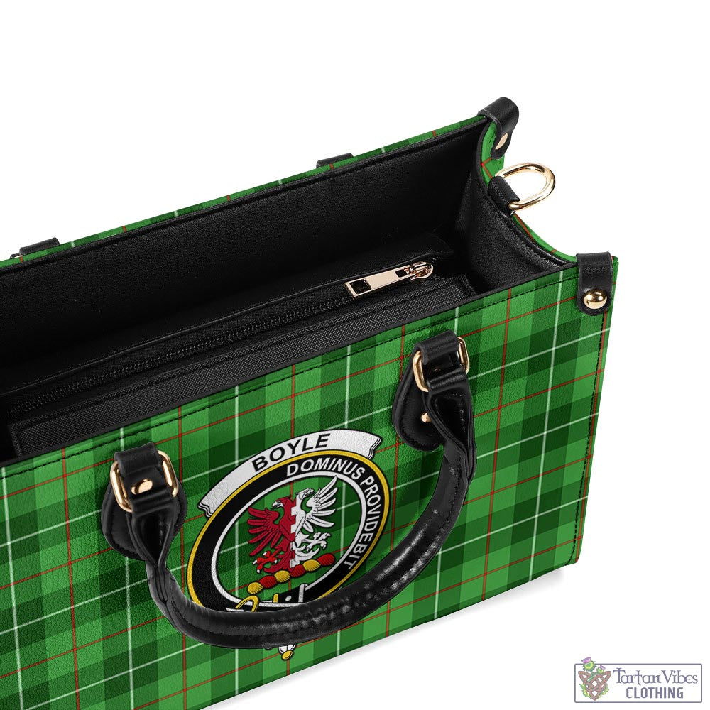Boyle Tartan Luxury Leather Handbags with Family Crest - Tartan Vibes Clothing