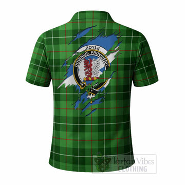 Boyle Clan Crest In Me Tartan Polo Shirt Scotland Flag Style
