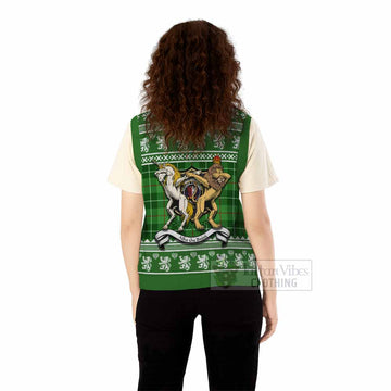 Boyle Clan Tartan Crest Christmas Knitted V-Neck Vest Coat of Arms Funny Style - Tartan Vibes Clothing