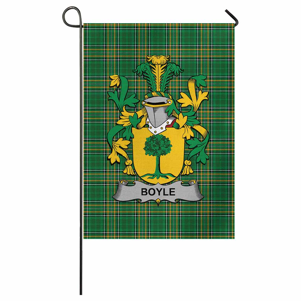 Boyle Irish Clan Tartan Flag with Coat of Arms