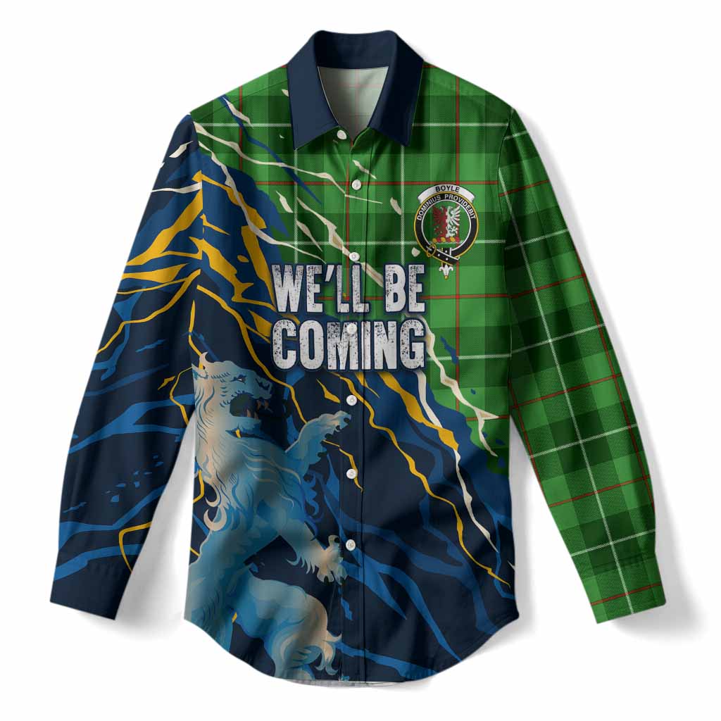 Boyle Scotland Tartan Women Casual Shirt WC2026 Football - We'll Be Coming
