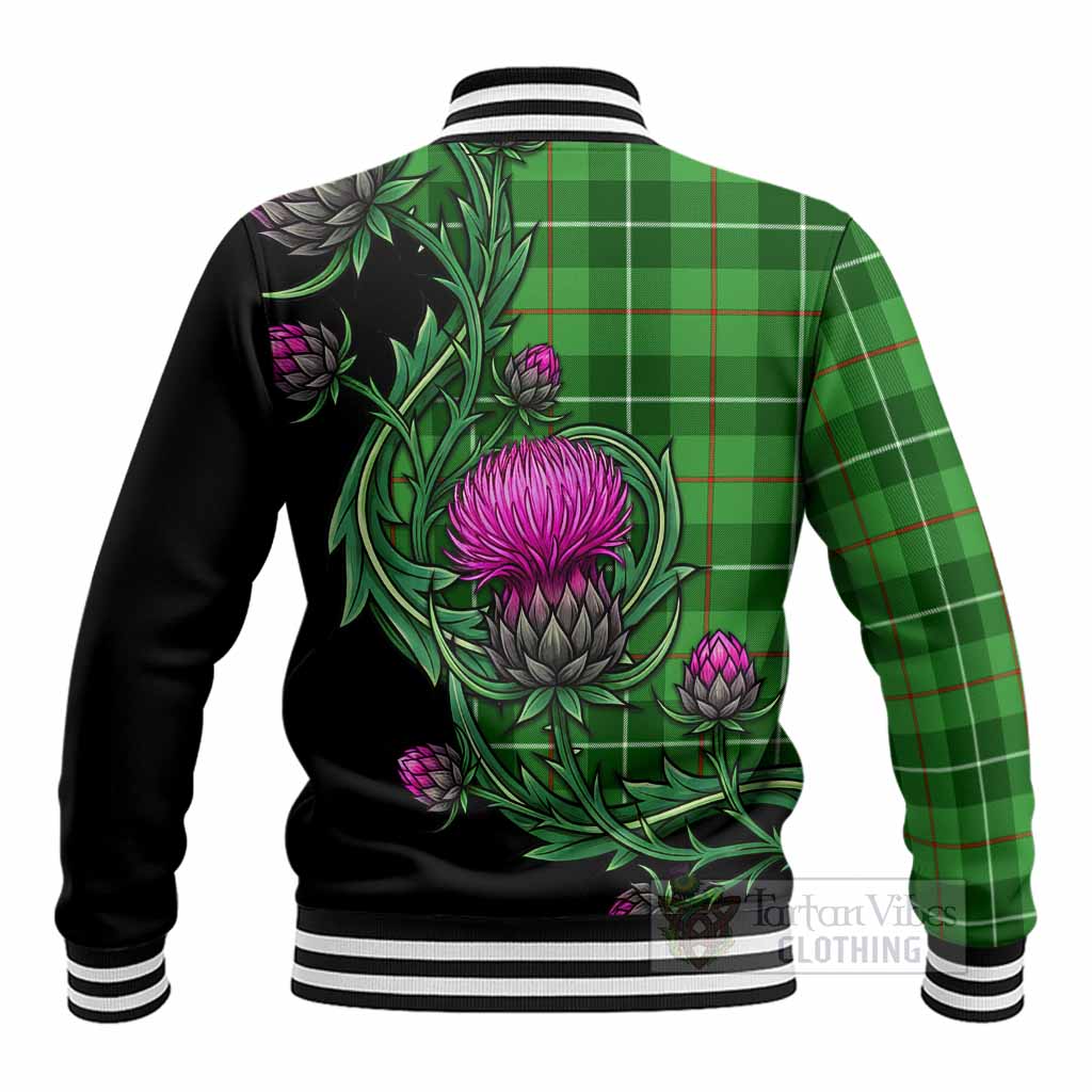Boyle Tartan Baseball Jacket Resilient Scottish Thistle - Tartan Vibes Clothing