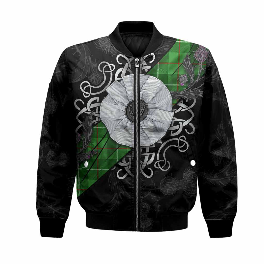 Boyle Tartan Bomber Jacket Jacobite White Rose Unisex Black - Tartan Vibes Clothing