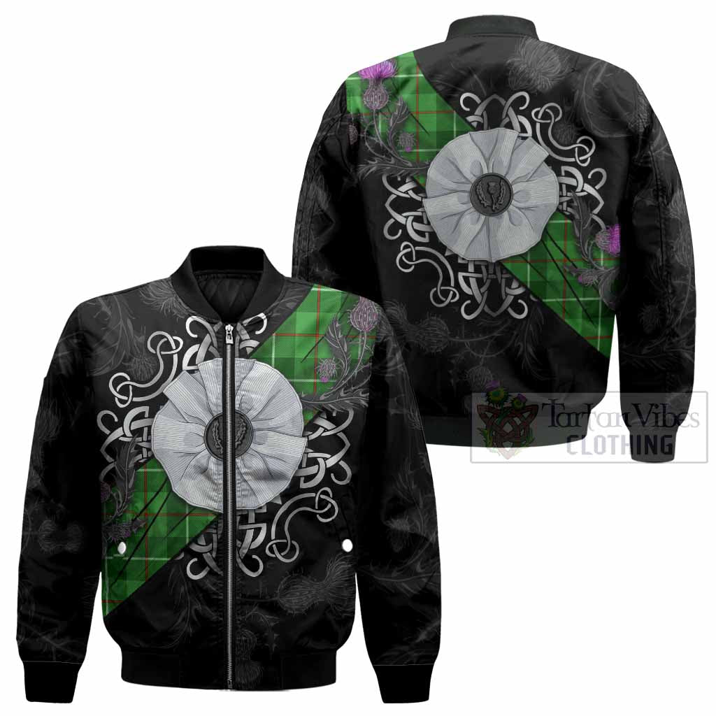 Boyle Tartan Bomber Jacket Jacobite White Rose - Tartan Vibes Clothing