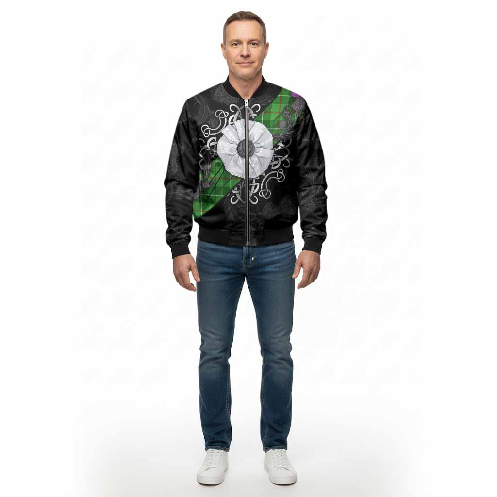 Boyle Tartan Bomber Jacket Jacobite White Rose - Tartan Vibes Clothing