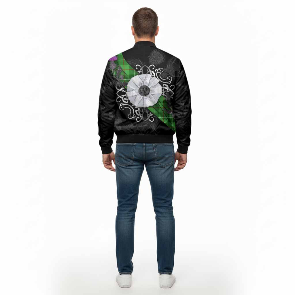 Boyle Tartan Bomber Jacket Jacobite White Rose - Tartan Vibes Clothing
