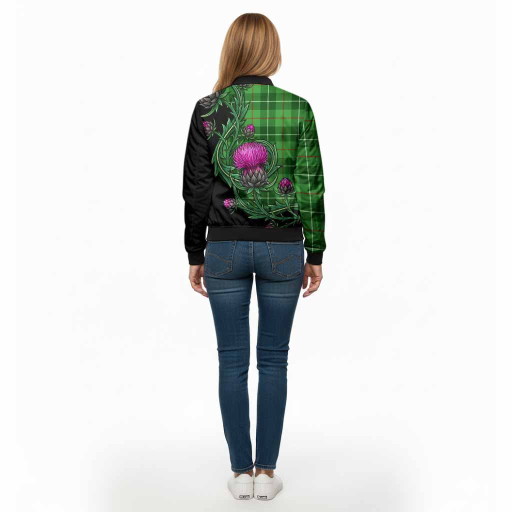 Boyle Tartan Bomber Jacket Resilient Scottish Thistle - Tartan Vibes Clothing