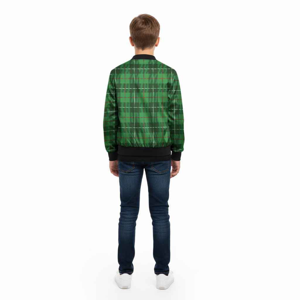 Boyle Tartan Crest Kid Bomber Jacket Ferocious Lion Style