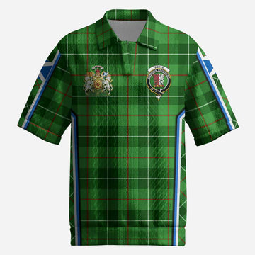 Boyle Tartan Crest Men’s Polo Sweater Top Scotland Coat of Arm Flag Style