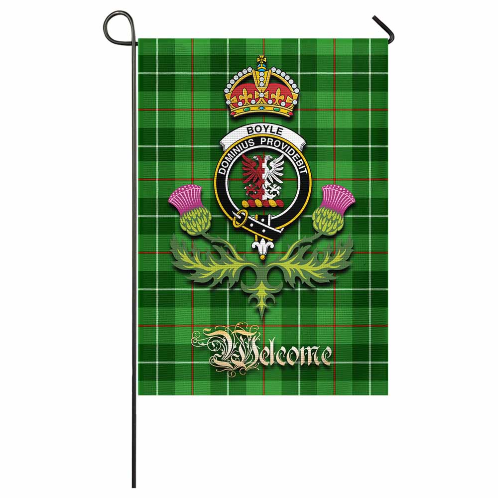 Boyle Tartan Family Crest Garden Flag Royal Thistle Welcome Style - Tartan Vibes Clothing