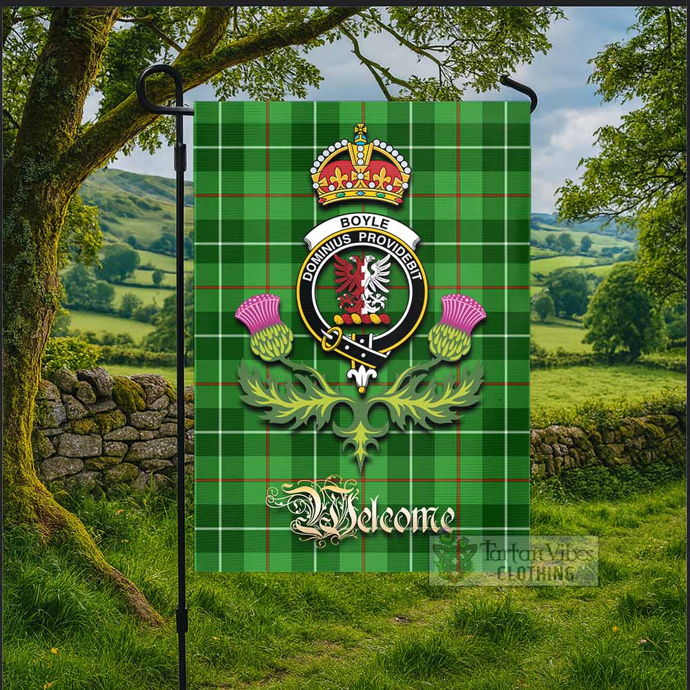 Boyle Tartan Family Crest Garden Flag Royal Thistle Welcome Style - Tartan Vibes Clothing