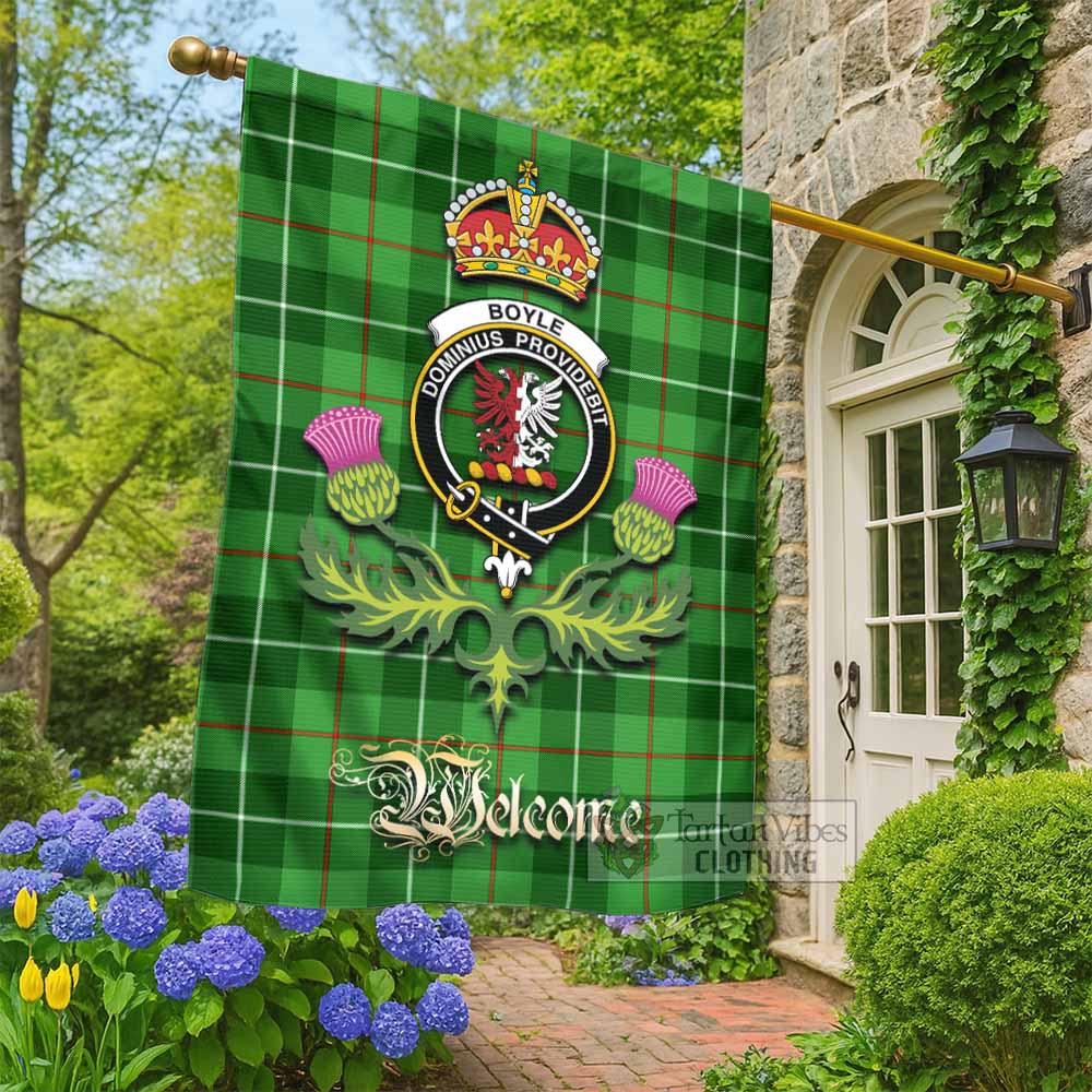 Boyle Tartan Family Crest Garden Flag Royal Thistle Welcome Style - Tartan Vibes Clothing