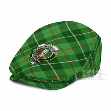 Boyle Tartan Flat Cap, Jeff Cap Cross Style with Family Crest